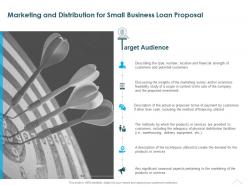 Marketing and distribution for small business loan proposal ppt powerpoint presentation tips