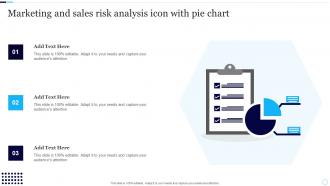 Marketing And Sales Risk Analysis Icon With Pie Chart