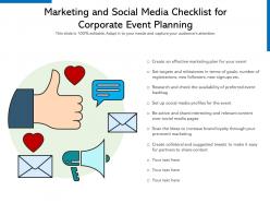 Marketing And Social Media Checklist For Corporate Event Planning
