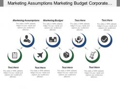 Marketing assumptions marketing budget corporate objectives web marketing