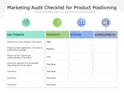 Marketing audit checklist for product positioning