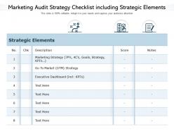 Marketing audit strategy checklist including strategic elements