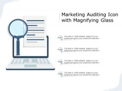 Marketing auditing icon with magnifying glass