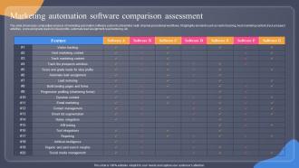 Marketing Automation Software Comparison Assessment Guide For Situation Analysis To Develop MKT SS V
