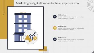 Marketing budget allocation for hotel expenses icon