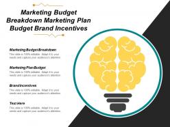 Marketing budget breakdown marketing plan budget brand incentives cpb