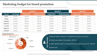 Marketing Budget For Brand Promotion Brand Launch Plan Ppt Demonstration