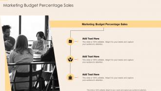 Marketing Budget Percentage Sales In Powerpoint And Google Slides Cpb