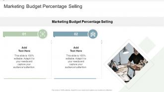 Marketing Budget Percentage Selling In Powerpoint And Google Slides Cpb