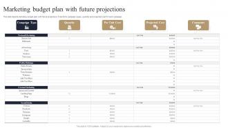 Marketing Budget Plan With Future Projections