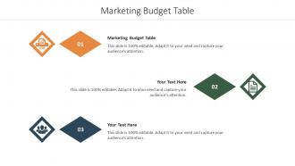 Marketing Budget Table Ppt Powerpoint Presentation Summary Inspiration Cpb