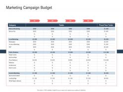Marketing campaign budget ppt powerpoint presentation show portfolio