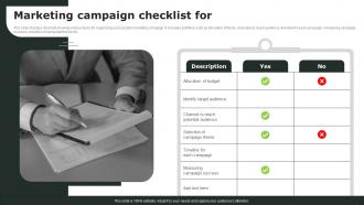 Marketing Campaign Checklist For