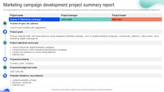 Marketing Campaign Development Project Summary Report