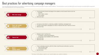 Marketing Campaign Guide For Customer Best Practices For Advertising Campaign Managers