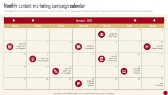 Marketing Campaign Guide For Customer Monthly Content Marketing Campaign Calendar