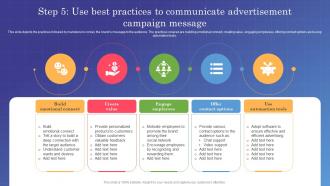 Marketing Campaign Management Step 5 Use Best Practices To Communicate Advertisement MKT SS V