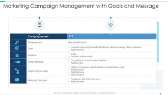 Marketing Campaign Management With Goals And Message