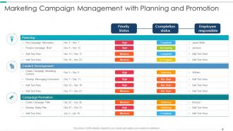 Marketing Campaign Management With Planning And Promotion