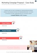 Marketing Campaign Proposal Case Study One Pager Sample Example Document