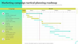 Marketing Campaign Tactical Planning Roadmap