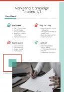 Marketing Campaign Timeline One Pager Sample Example Document
