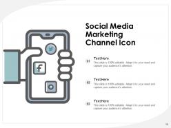 Marketing channel icon newspaper globe megaphone speech bubble currency symbol social media