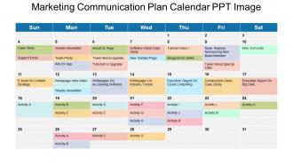 Marketing communication plan calendar ppt image