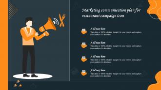 Marketing Communication Plan For Restaurant Campaign Icon