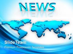 Marketing concepts powerpoint templates map with news global ppt