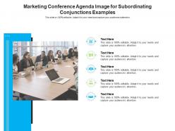 Marketing conference agenda image for subordinating conjunctions examples infographic template