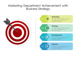 Marketing department achievement with business strategy