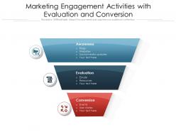 Marketing engagement activities with evaluation and conversion