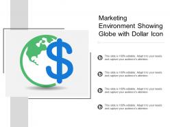 Marketing environment showing globe with dollar icon