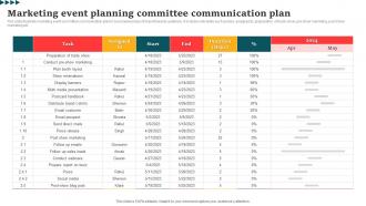 Marketing Event Planning Committee Communication Plan