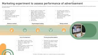 Marketing Experiment To Assess Performance Of Advertisement