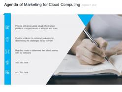 Marketing for cloud computing agenda of computing organizations ppt pictures