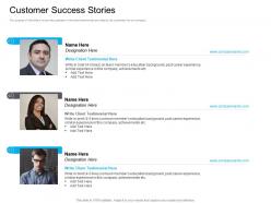 Marketing for cloud computing customer success stories designation ppt summary