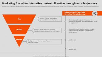 Marketing Funnel For Interactive Content Allocation Throughout Interactive Marketing