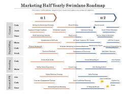 Marketing half yearly swimlane roadmap