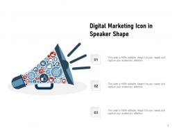 Marketing Icon Promoting Speaker Shape Megaphone Magnifying Glass Promotions Announcing