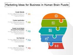 Marketing ideas for business in human brain puzzle