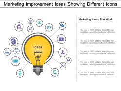 Marketing improvement ideas showing different icons