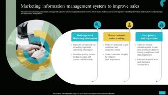 Marketing Information Management System To Improve Implementing MIS To Increase Sales MKT SS V