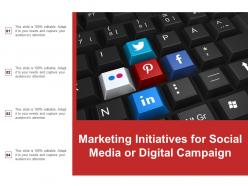 Marketing initiatives for social media or digital campaign