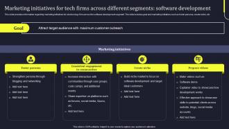 Marketing Initiatives For Tech Segments Software Development Develop Business Aligned IT Strategy
