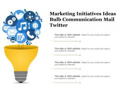 Marketing initiatives ideas bulb communication mail twitter