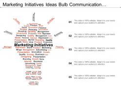 Marketing initiatives ideas bulb communication mail twitter ppt