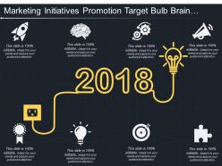 Marketing initiatives promotion target bulb brain rocket