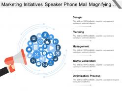 Marketing Initiatives Speaker Phone Mail Magnifying Glass